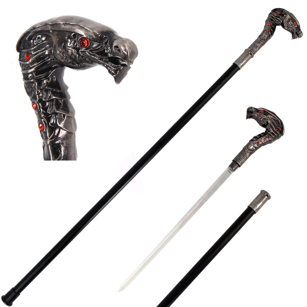 37" Dragon Wild Fighting Steel Cane Sword - Tophatter's Army Products & Self Defense Collectible Weapons - Tophatter Daily Deals